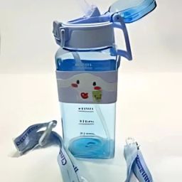 Cute Kuromi 600ml BPA Free Water Bottle with Straw | Leakproof Flip Top Bottle-image-22