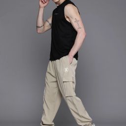 Men Solid Beige Track Pants-image-82