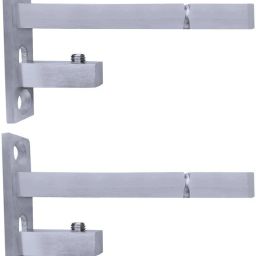 F Type Glass Shelf Bracket 4 inch Stainless Steel Silver Matt Finish Adjustable 6/8/10/12 mm Pack of 2 Piece 9CM Shelf Bracket-7