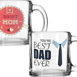 Pack of 2 Glass "STYLISH MOM DAD" A Unique Transparent Glass Mug Gift for mom dad, anniversary-image-18
