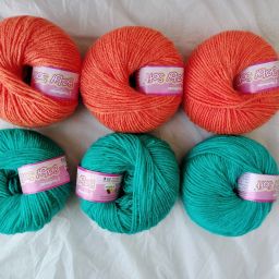 VARDHMAN BABY SOFT YARN - 3 BALL SEA GREEN AND 3 BALL ORANGE (6 BALL-150 GM)-image-26