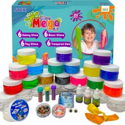 (Pack of 24) Crystal Glittery Soft Funny Slime Ball Toy Set for Kids Girls Boys Multicolor Putty Toy-image-37
