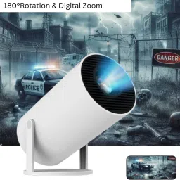 SACRO Smart Projector for Home 4K Support Rotabable Design withApp Netflix,YouTubeZ91 (4500 lm / 1 Speaker / Wireless / Remote Controller) Portable Projector-13