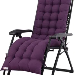 Multipurpose Long Chair Cushion for Rocking Chair, Office, Home & Indoor/Outdoor Polyester Fibre Solid Chair Pad Pack of 1-17
