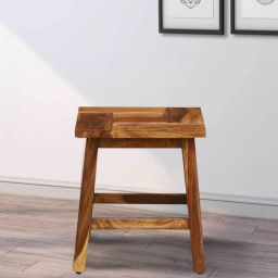 woodsworth from pepperfry Yaroslave Sheesham Wood Seating Stool In Rustic Teak Finish-picture-41