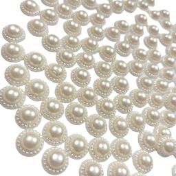 Half Cut Pearls Round Flower Shape Bead for Craft Material 100 Beads Size 10 MM-image-67