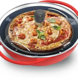 Diecast Pizza Maker and Cake Baker, Gas Oven, Baking,Red Grill Pan 30 cm diameter with Lid 5 L capacity-image-52