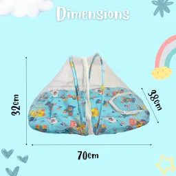 cuddlebud Cotton Infants Washable Baby mattress with mosquito net for unisex, 0-3 months Mosquito Net image 3