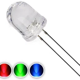 (10 Pieces) 10mm Transparent RGB LED, 3V DC 2 Pin Multicolor Changing LED Electronic Components Electronic Hobby Kit-8