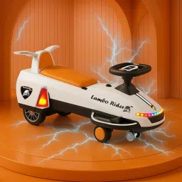 Lambo Rider 2-in-1 Electric & Manual Swing Car |LED Lights, Music Car Battery Operated Ride On-image-38