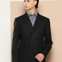 Men Solid Double Breasted Formal Blazer-image-43
