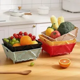 Plastic Foldable Storage Basket,Collapsible Plastic Organizer for Kitchen Storage Basket-1