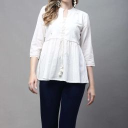 Casual Regular Sleeves Embroidered Women White Top-image-35