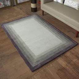 ZEBA Grey & Lavender-Coloured Self-Design Woolen Hand-Tufted Carpet-54