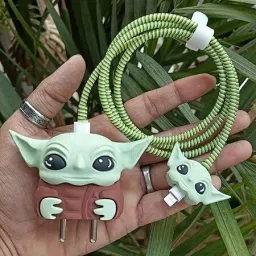 BeeNex Charger Cover for i-Phone 20W, 3D Cartoon Yoda Design for i-Phone 11 12 13 14 15 Cable Protector-image-14