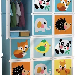 ® 12 Cube Door Multi-Use DIY Storage Cabinet, PP Plastic Closet Organizer PP Collapsible Wardrobe-image-7