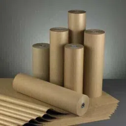 bungbee Kraft Paper Roll 24 inches x 5 meter 180 gsm with increased Stiffness Plain 24 inches x 5 mtr 180 gsm Craft paper image 3