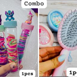 Baby girl hair accessories hair rubber bands hair comb Oval Shape Massage Hair Accessory Set-4