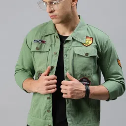 Men Applique Denim Jacket-image-28