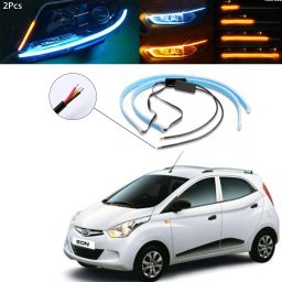 ™ Car Audi Light Flexible Strip DRL White And Yellow LED 01 For Eon Car Fancy Lights-10