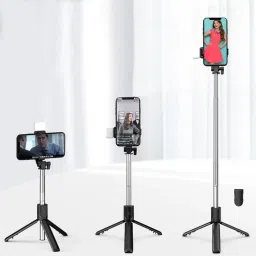 Mobtude High Quality Best Buy Multi-function Bluetooth Selfie Stick Tripod With Light Monopod, Tripod, Tripod Bracket, Tripod Clamp, Tripod Kit image 3