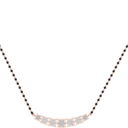 Diamtrendz Jewels BIS Hallmarked Pure Rose Gold without chain 14kt Cubic Zirconia Rose Gold Mangalsutra Tanmaniya-image-69