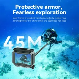 ELFOG 45M Waterproof Case for DJI OSMO Camera Action 3 4 Underwater Camera Housing image 4