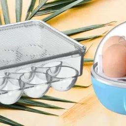 12 Grid Egg Storage & 7 Egg Boiler(Soft, Medium,Hard)For Fast Steaming & Boiling 12 Grid Egg Storage Box Combo With 7 Egg Boiler For Fast Steaming & Boiling_21 Egg Cooker-picture-26