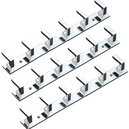 Stainless Steel 6 Pin Cloth Hanger, Hook Rail Pack of 3 Hook Rail 6-21