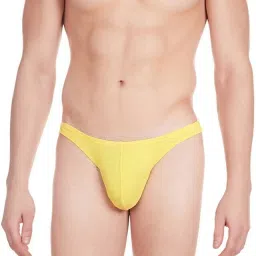 Cotton Comfy Thong (Yellow) Solid Men Brief-image-4