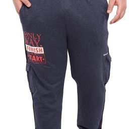 Men Printed Dark Blue Track Pants-image-4