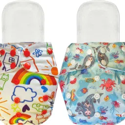 Reusable Eco-Friendly Dry Feel 2 Cloth Diaper With White Pad-14