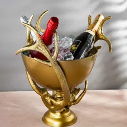 Gibox Golden Antler Wine Cooler Ice Cube Bucket Beer Wine Chiller Barware D cor-picture-9