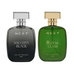 NEXT CARE Set Of 2 Naughty Black & Royal Class Long Lasting Eau De Parfum- 60 ml Each-63