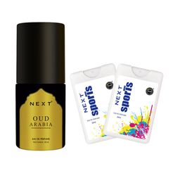 NEXT CARE Set Of 3 Oud Arabia & Sports Long Lasting Eau De Parfum- 10 ml & 20 ml-55