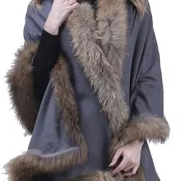 Solid Wool Blend Women Grey Stole-image-28