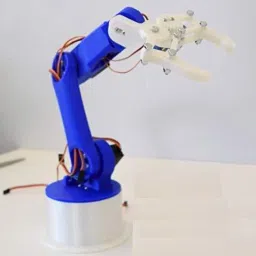 Robotic Arm with 5 Degree of Freedom (3D printed plastic Parts + Nuts Bolts) Educational Electronic Hobby Kit-0