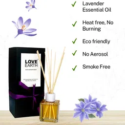 LOVE EARTH Lavender Essential Oil Reed Aroma Oil Diffuser-6