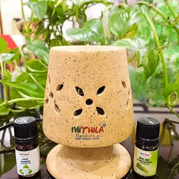 MITHILA Handicrafts Eelectric Ceramic Lamp Diffuser With Aroma Oil-8
