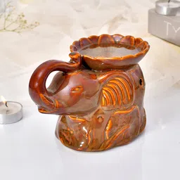 TAYHAA Tranquil Brown Elephant Shaped Ceramic Aroma Oil Diffuser-2