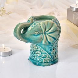 TAYHAA Turquoise Blue Elephant Shaped Ceramic Aroma Oil Diffuser-6