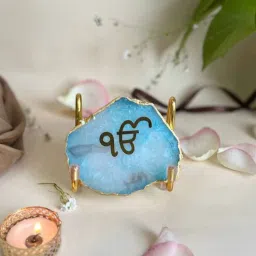 home arte Ik Onkar Metal Holder with Turquoise Agate-picture-46