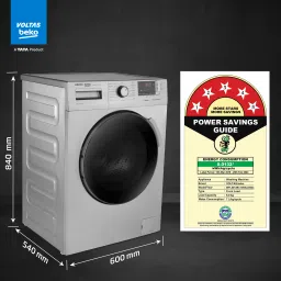 voltas beko by a tata product 8 kg Fully Automatic Front Load with In-built Heater Grey image 5