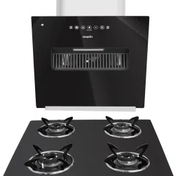 Combo of Auto Ignition Curve Gas Cooktop Surya04 and NS01 (60cm) Auto Clean Wall Mounted Black 1400 CMH Chimney-30