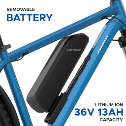 emotorad T-Rex Pro MTB|Handlebar with Integrated Display, Light and Indicators|Ocean Blue 27.5 inches 7 Gear Lithium-ion (Li-ion) Electric Cycle image 3