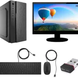 TECH- Assemblers Intel Core i3 (4 GB DDR3/500 GB/120 GB SSD/Windows 10 Home/18.5 Inch Screen/ENTI3-550-4GB_500-120-18.5LED) with MS Office-13