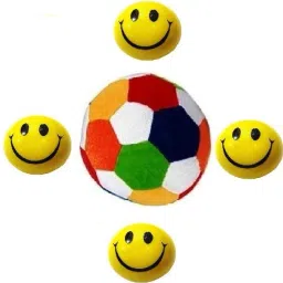 Soft Smiley Face Balls and Multicolour Ball- 18 cm-10