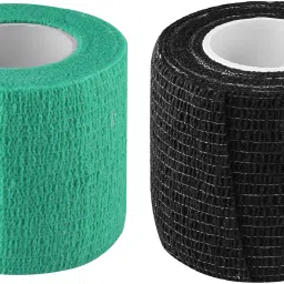Breathable Self Adhesive Bandage Cohesive Black & Green (5 cm X 4.5 meters, Pack of 2) Elastic Crepe Bandage-image-9
