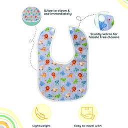 honey boo Waterproof Baby bib for Feeding and Drooling Cute Print with Button (Pack of 6) image 4