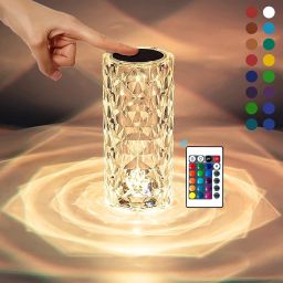 Crystal Diamond Table Lamp Dimmable Touch and Remote Control Romantic 16 Color Table Lamp-19